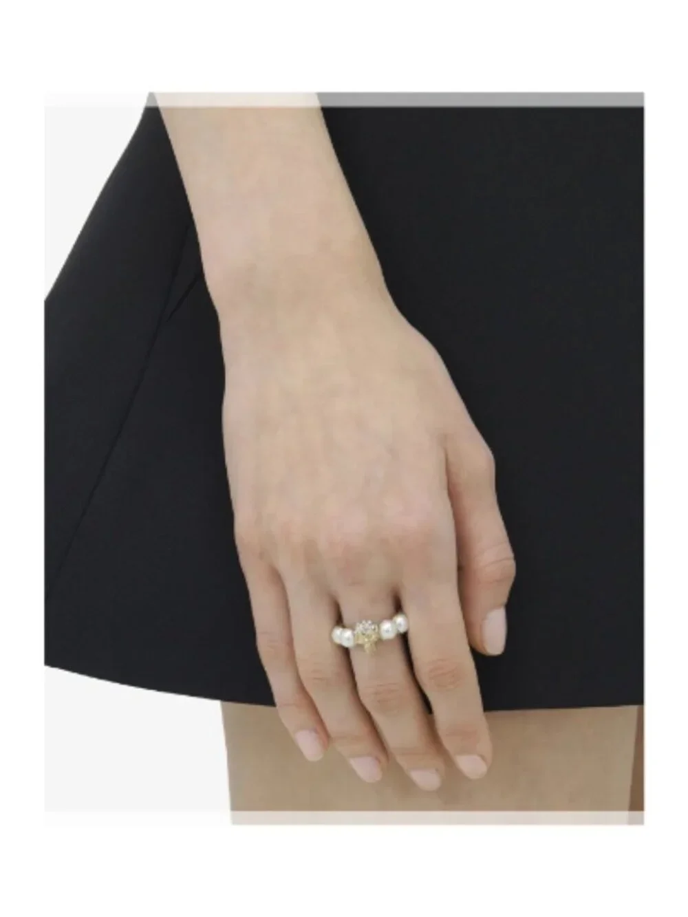 Alexander McQueen NWT Crystal Skull and Pearly Ring (ORIG. $450) (SIZE 7.25)